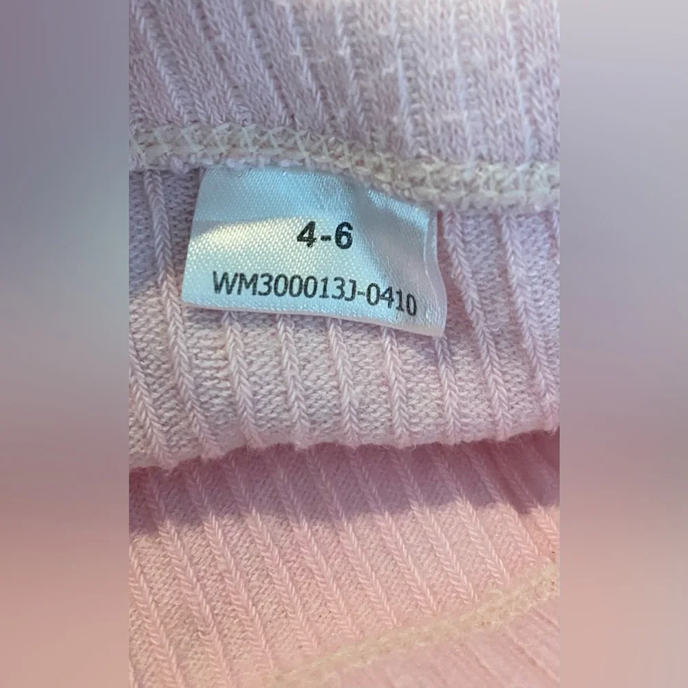 EUC Pink Ribbed Knit Tights. Size 4-6.